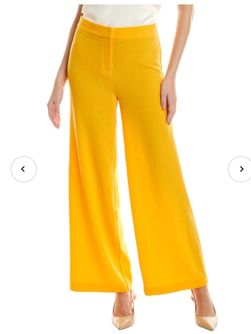 Nanette Lepore Apricot Crepe Orange Yellow Spring Flowy Wide Leg Coastal Pant 14